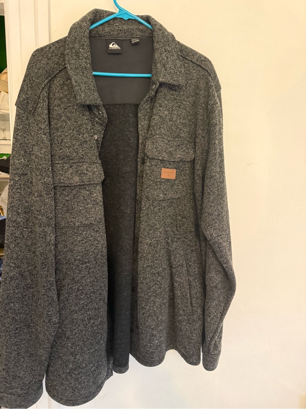 Quiksilver Men's Charcoal Button-Up Overshirt Jacket